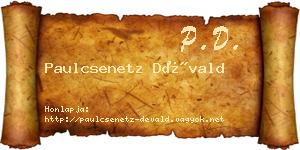 Paulcsenetz Dévald névjegykártya